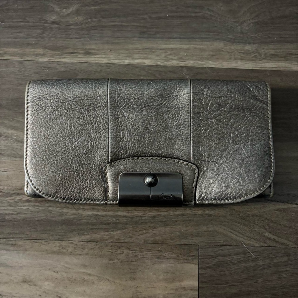 Coach Metallic Leather Clutch